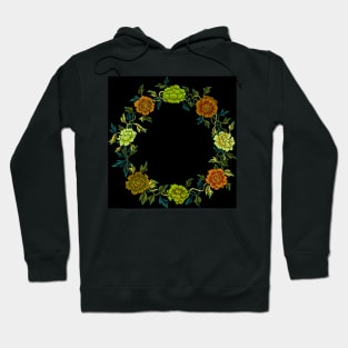 Minhwa: Peony Wreath Green B Type (Korean traditional/folk art) Hoodie